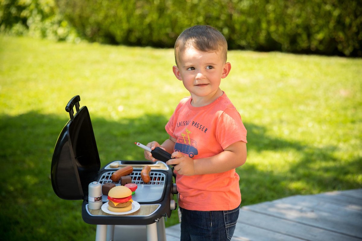 Smoby speelgoedbarbecue junior 35 x 50 x 72 cm 19 delig - Zwart