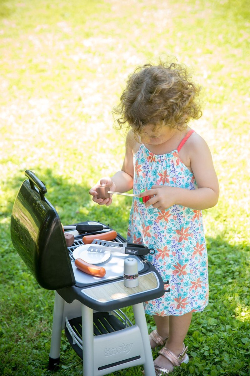 Smoby speelgoedbarbecue junior 35 x 50 x 72 cm 19 delig - Zwart