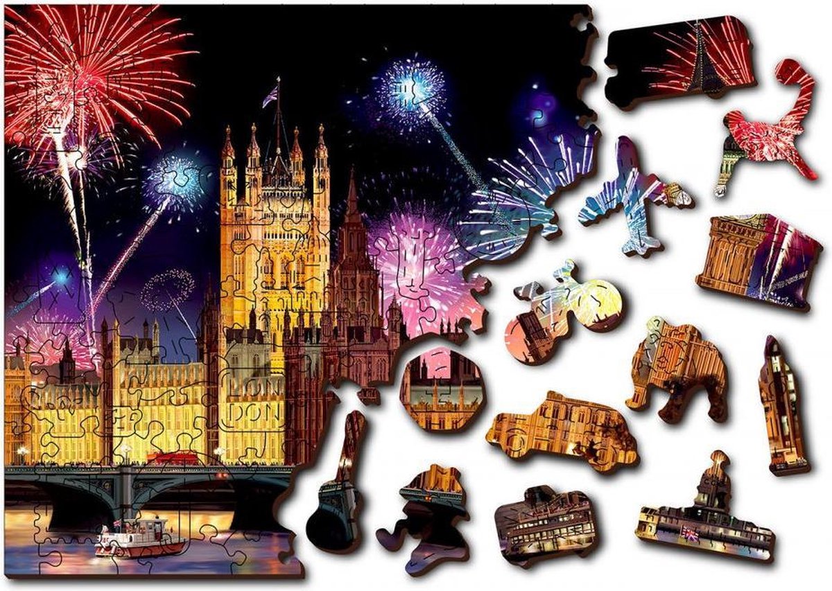 Wooden City legpuzzel London by Night hout 600 stukjes