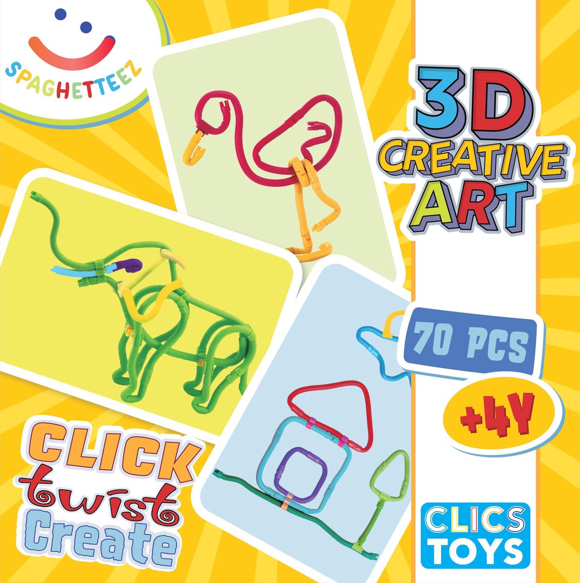 Clics knutselpakket 3D Clic Toys junior 70 delig