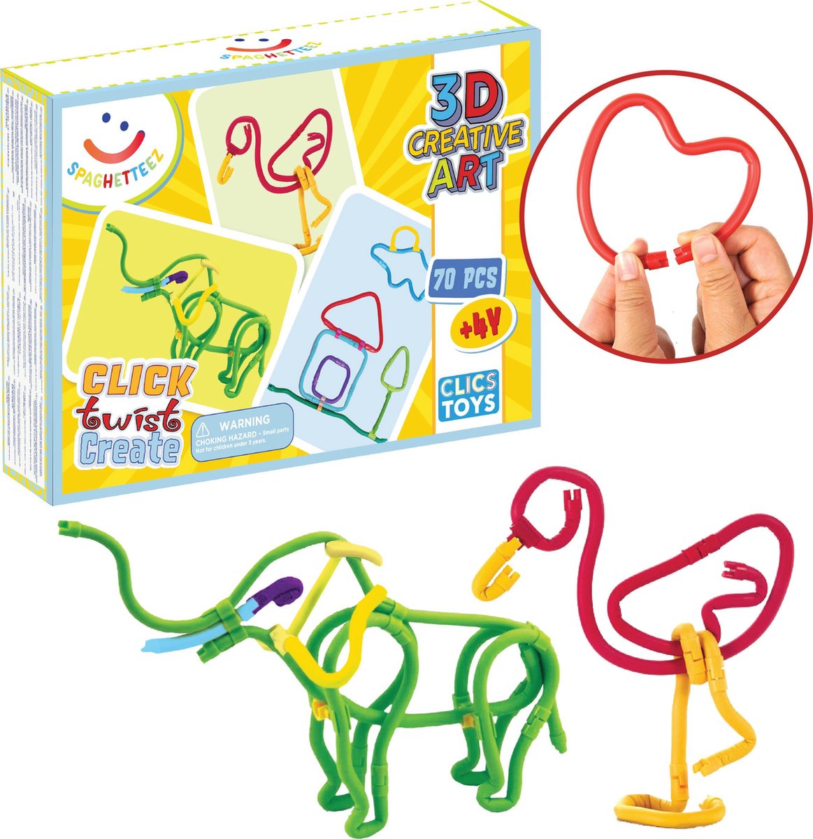 Clics knutselpakket 3D Clic Toys junior 70 delig