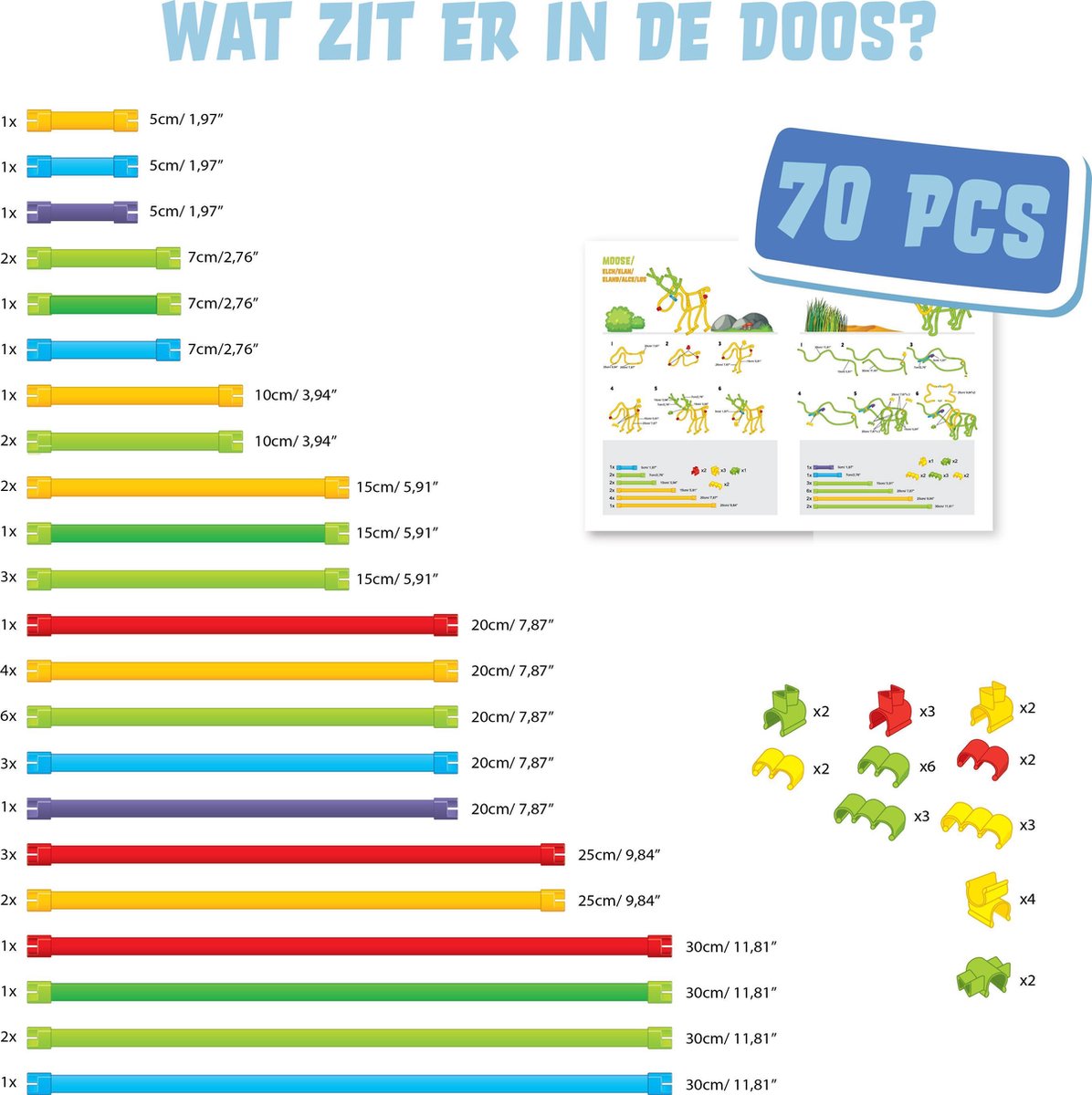 Clics knutselpakket 3D Clic Toys junior 70 delig
