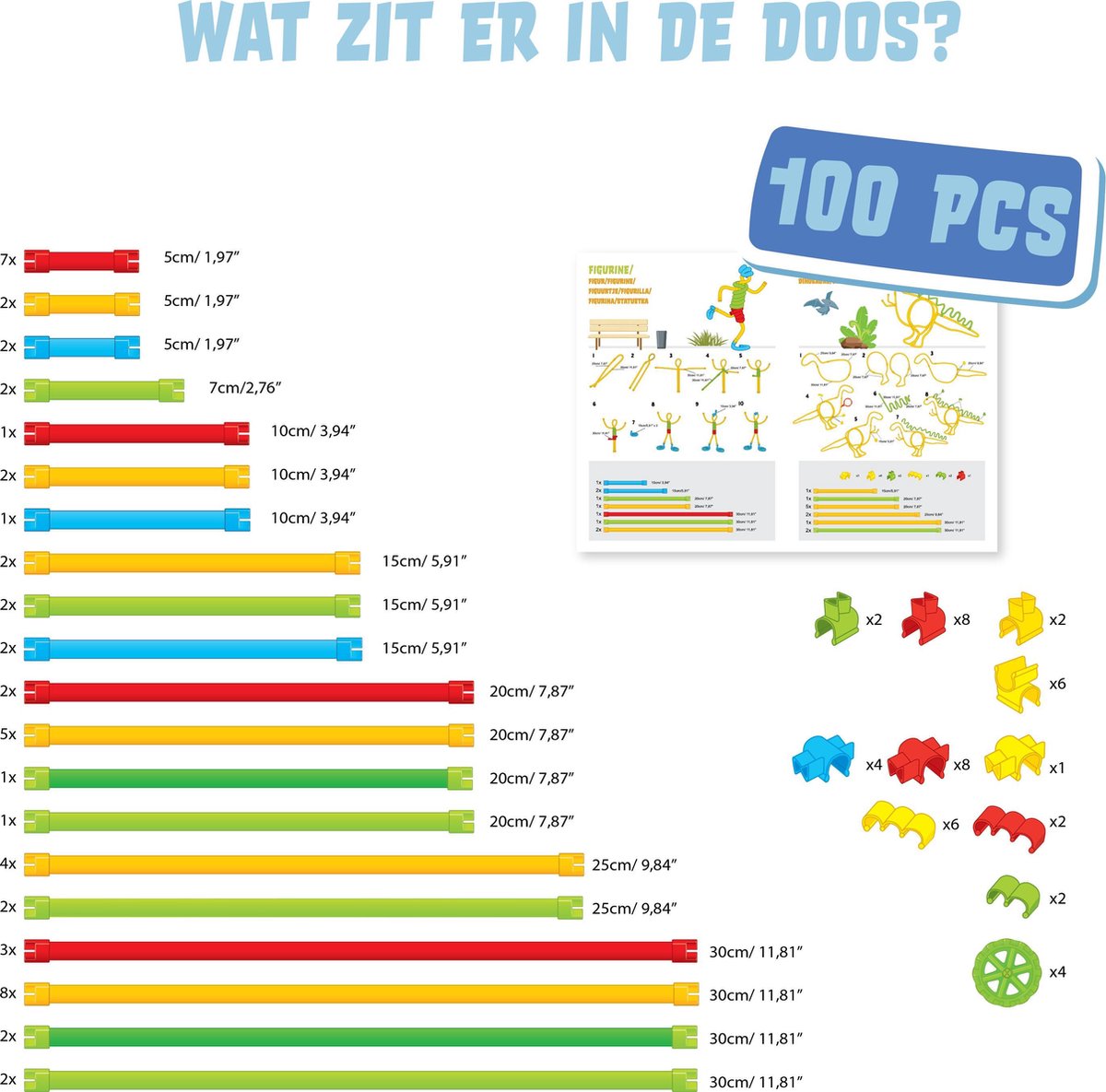 Spaghetteez knutselpakket 3D Clic Toys junior 100 delig