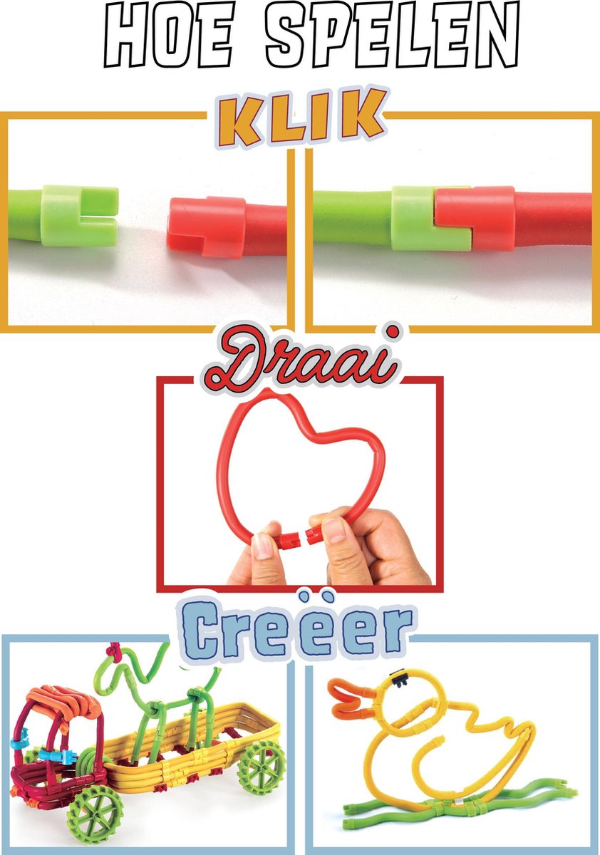 Spaghetteez knutselpakket 3D Clic Toys junior 100 delig