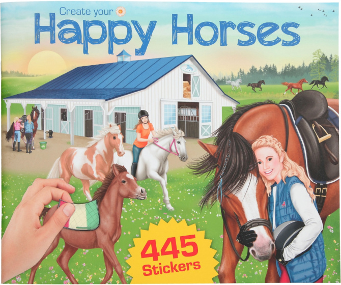 Depesche stickerboek Happy Horses 25 x 30 cm 445 stickers