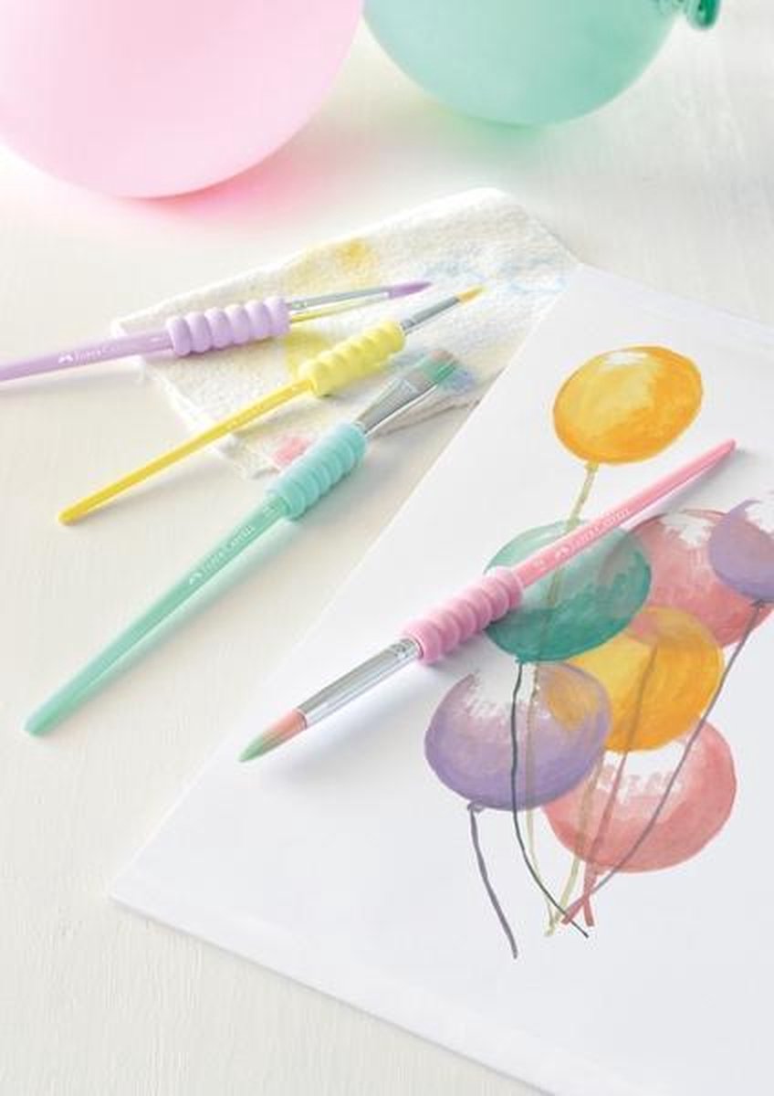 Faber Castell verfpenselen junior roze/geel/paars/groen 4 stuks