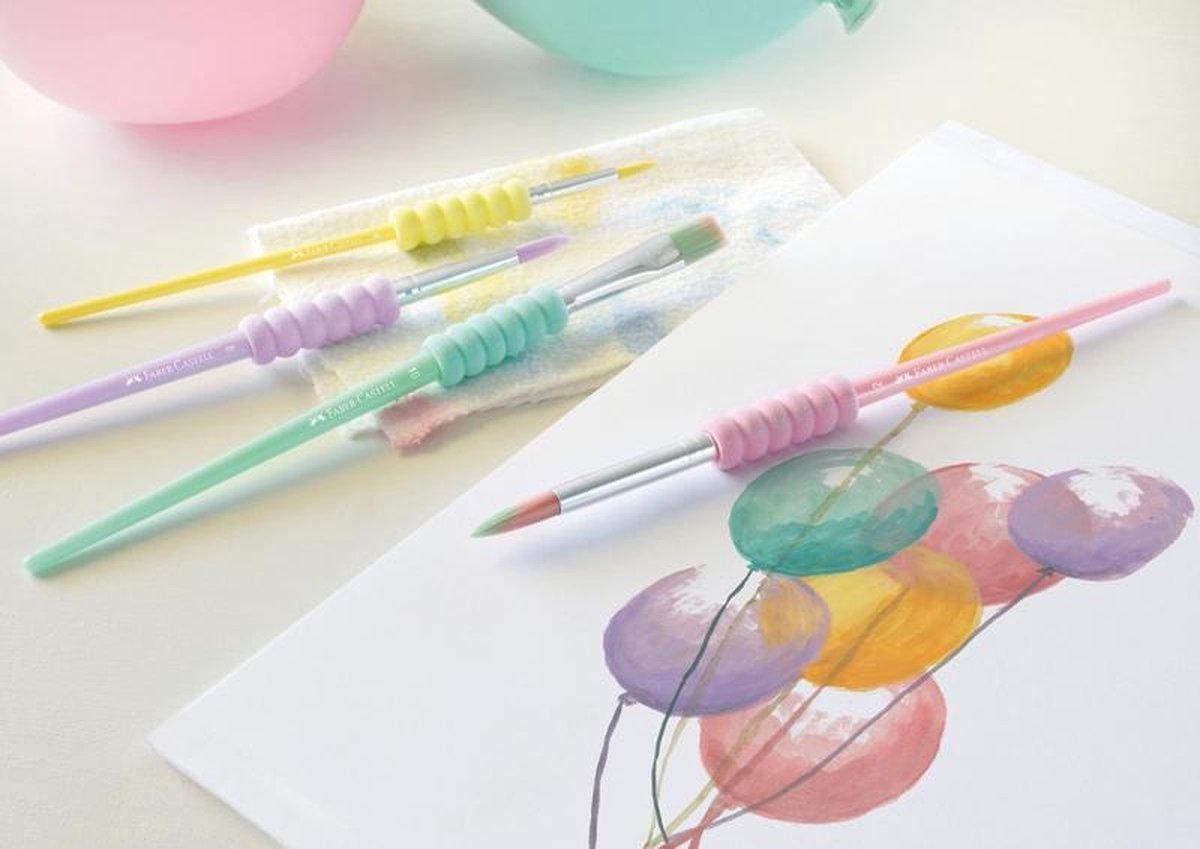 Faber Castell verfpenselen junior roze/geel/paars/groen 4 stuks