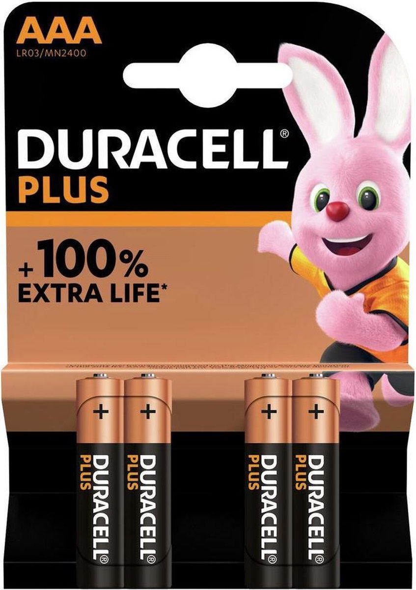 Duracell Alka Plus AAA-batterijen 4 stuks
