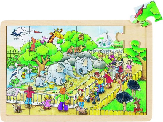Goki Puzzel: Op Bezoek In De Zoo 24-delig - Groen