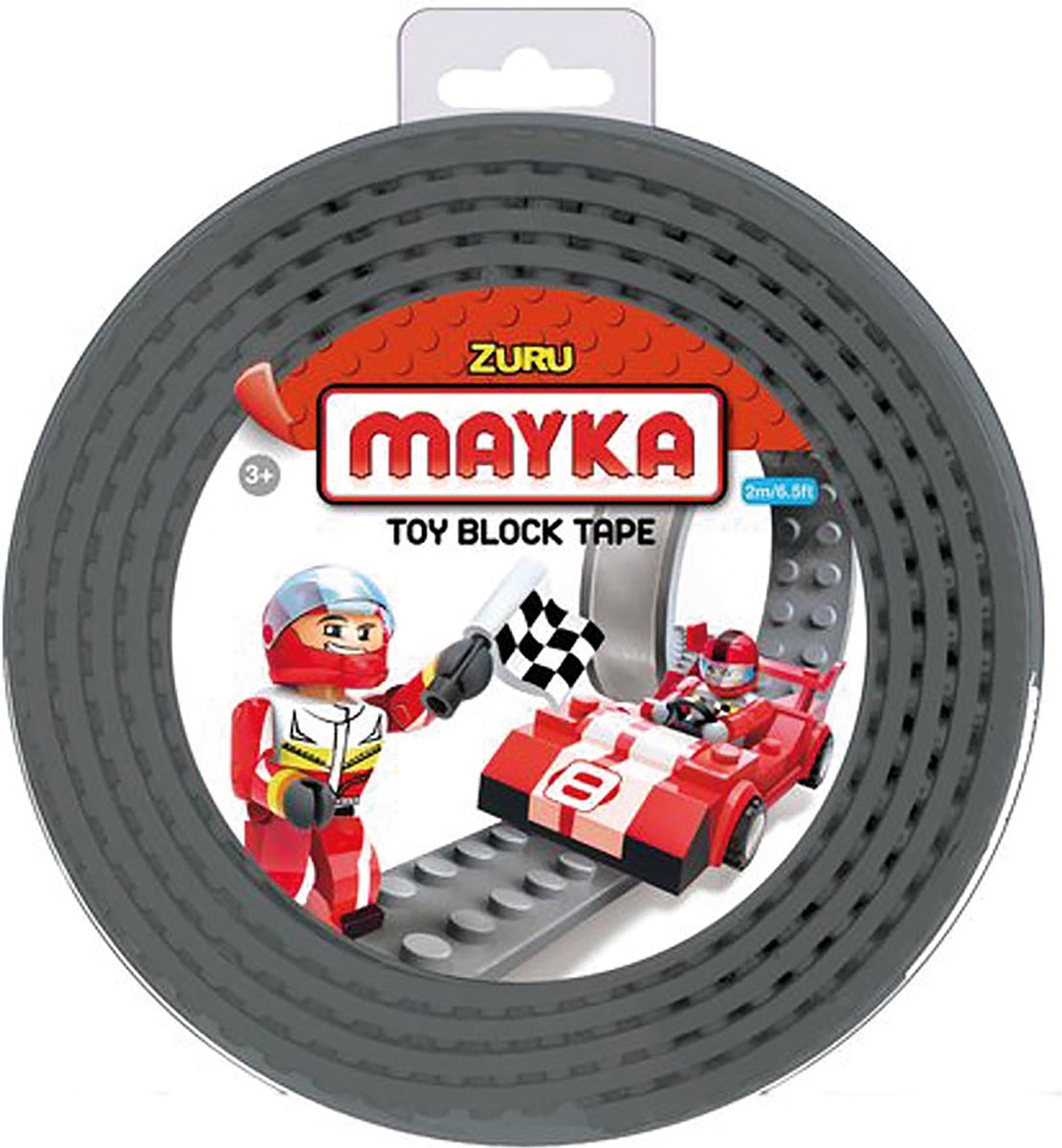 Zuru Mayka Mayka Speelgoed Blok Tape 2 Noppen - 2 Meter - - Grijs
