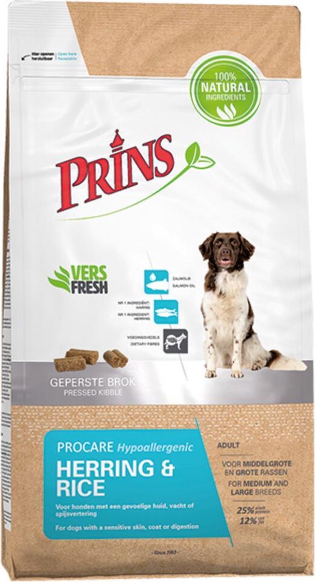 Prins Procare Adult Hypoallergeen Haring&Rijst - Hondenvoer - 12 kg