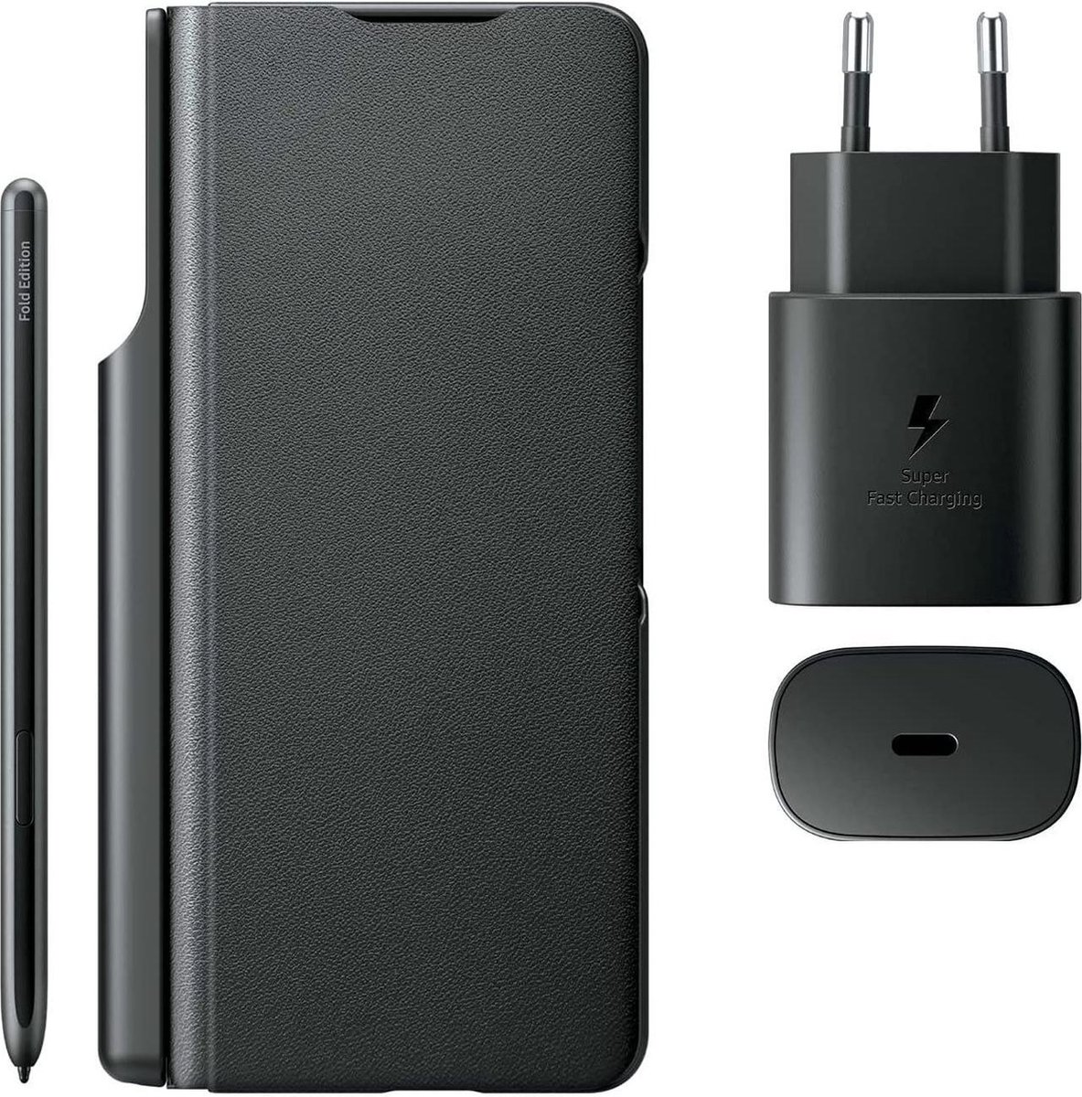 Samsung Galaxy Z Fold 3 Note Pack Book Case met S Pen - Negro