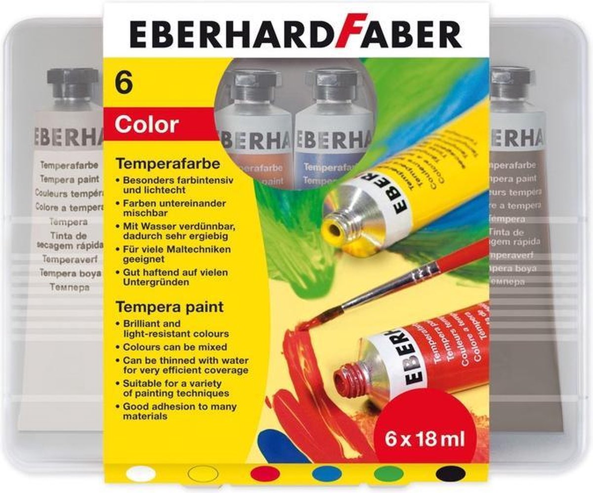 Eberhard Faber plakkaatverf 18 ml 6 stuks