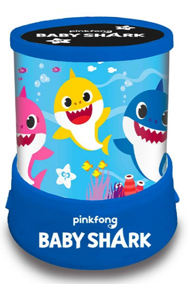Pinkfong nachtlampje Baby Shark junior 11,5 x 12,5 cm blauw - Wit