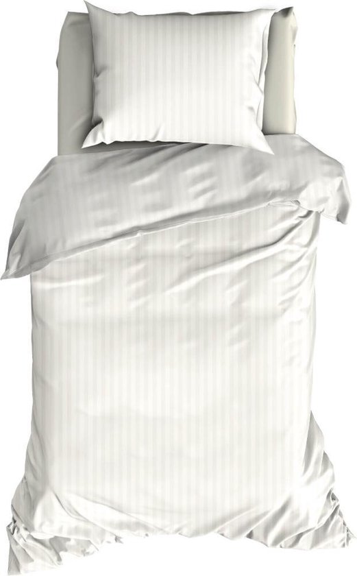 Satin D'or Dekbedovertrek Streep Ivoor-200x200/220