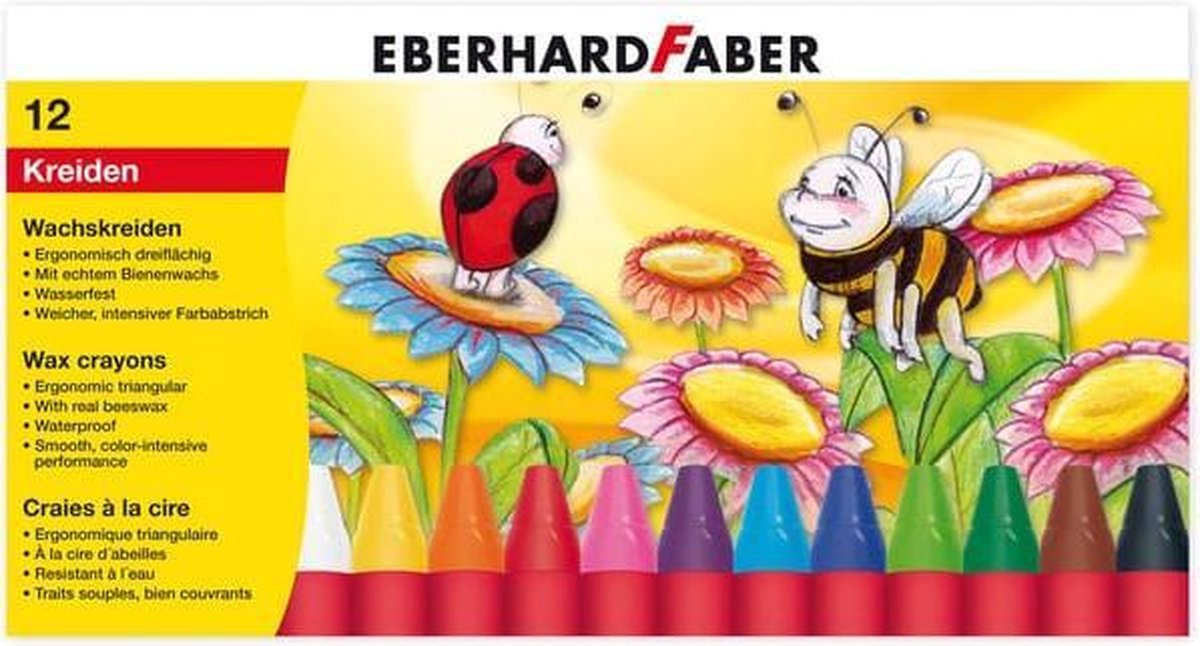Eberhard Faber waskrijt junior 1,3 x 8,3 cm wax 12 stuks