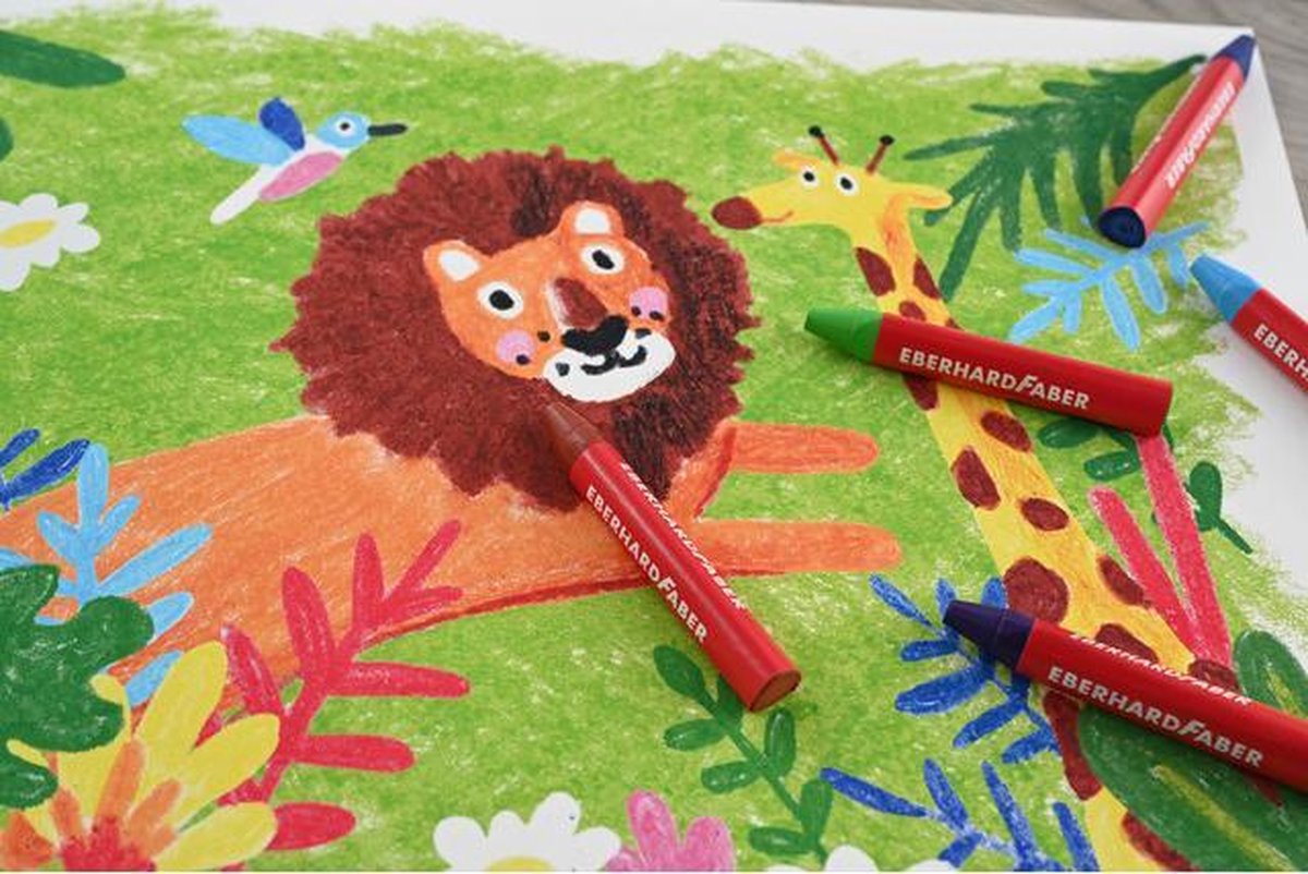 Eberhard Faber waskrijt junior 1,3 x 8,3 cm wax 12 stuks