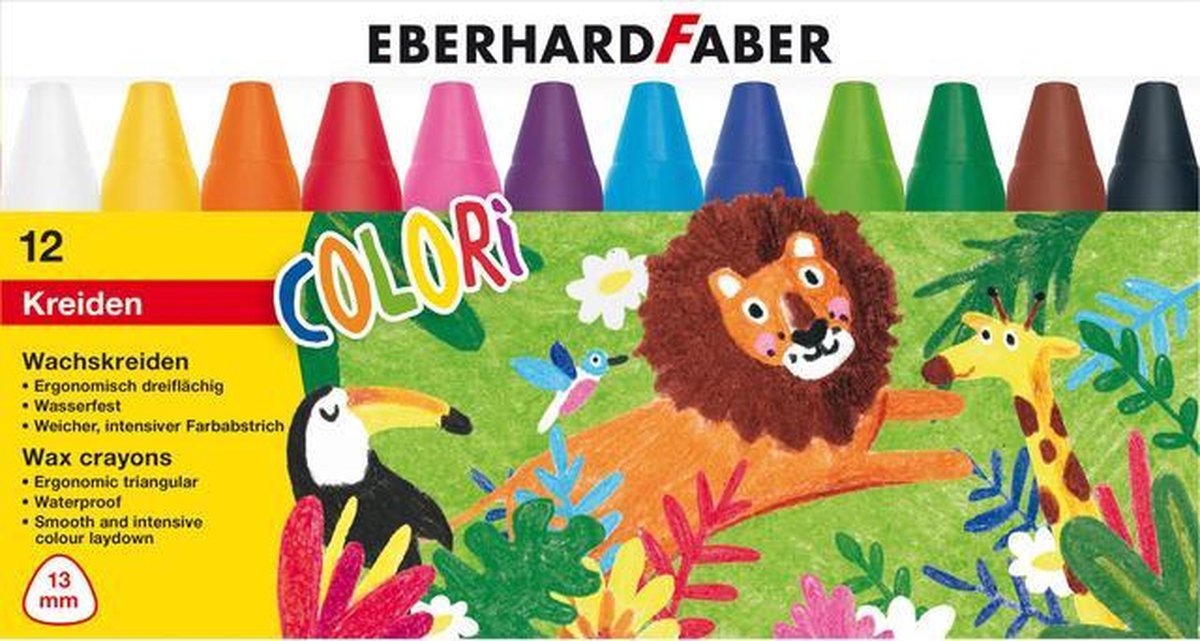 Eberhard Faber waskrijt junior 1,3 x 8,3 cm wax 12 stuks