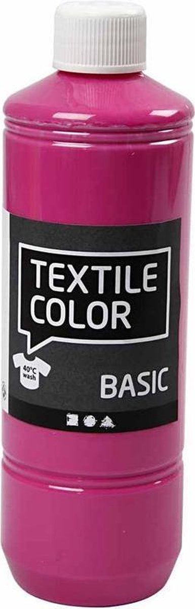 Creotime textielverf Basic 500ml - Roze