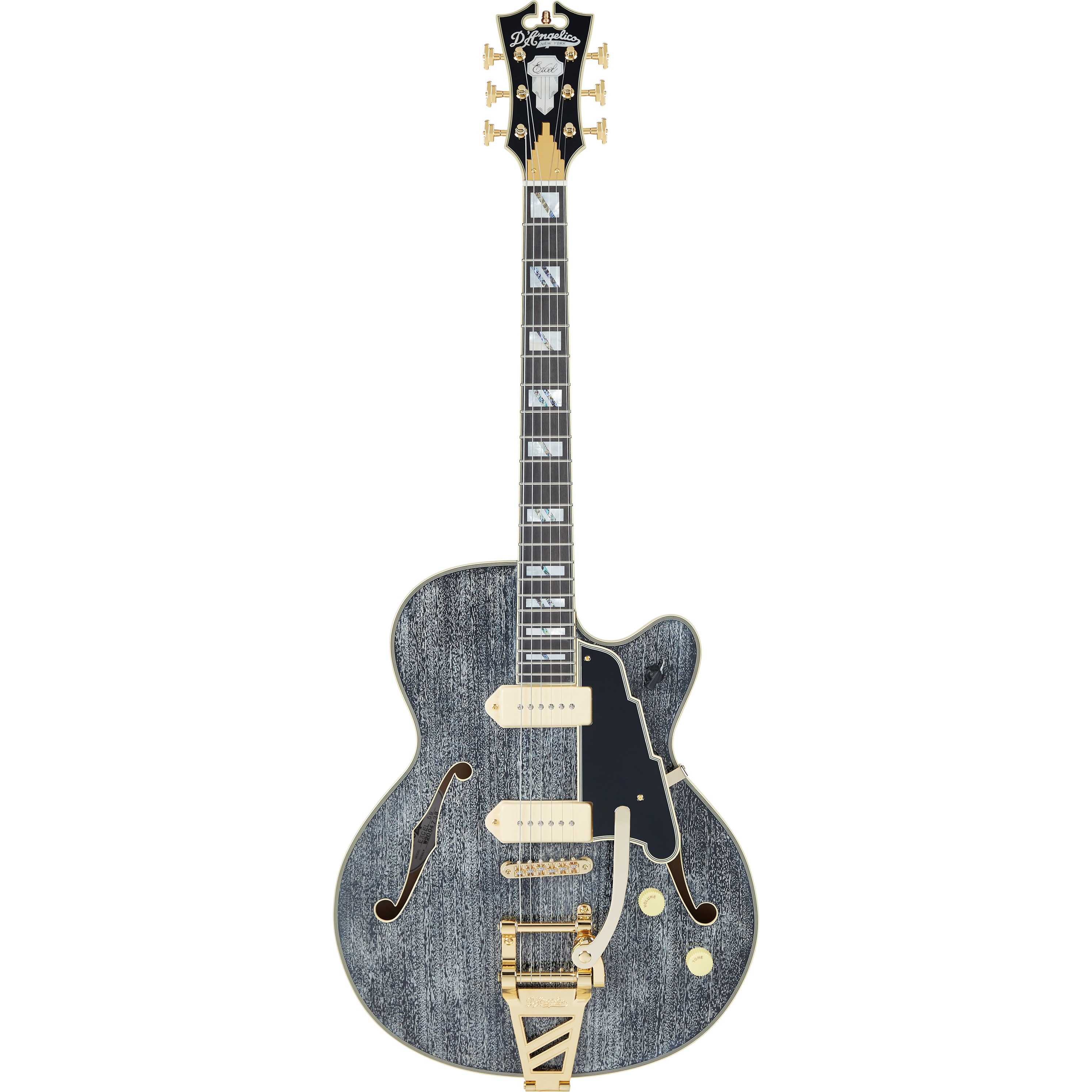 D'Angelico Excel 59 Black Dog semi-akoestische gitaar met koffer