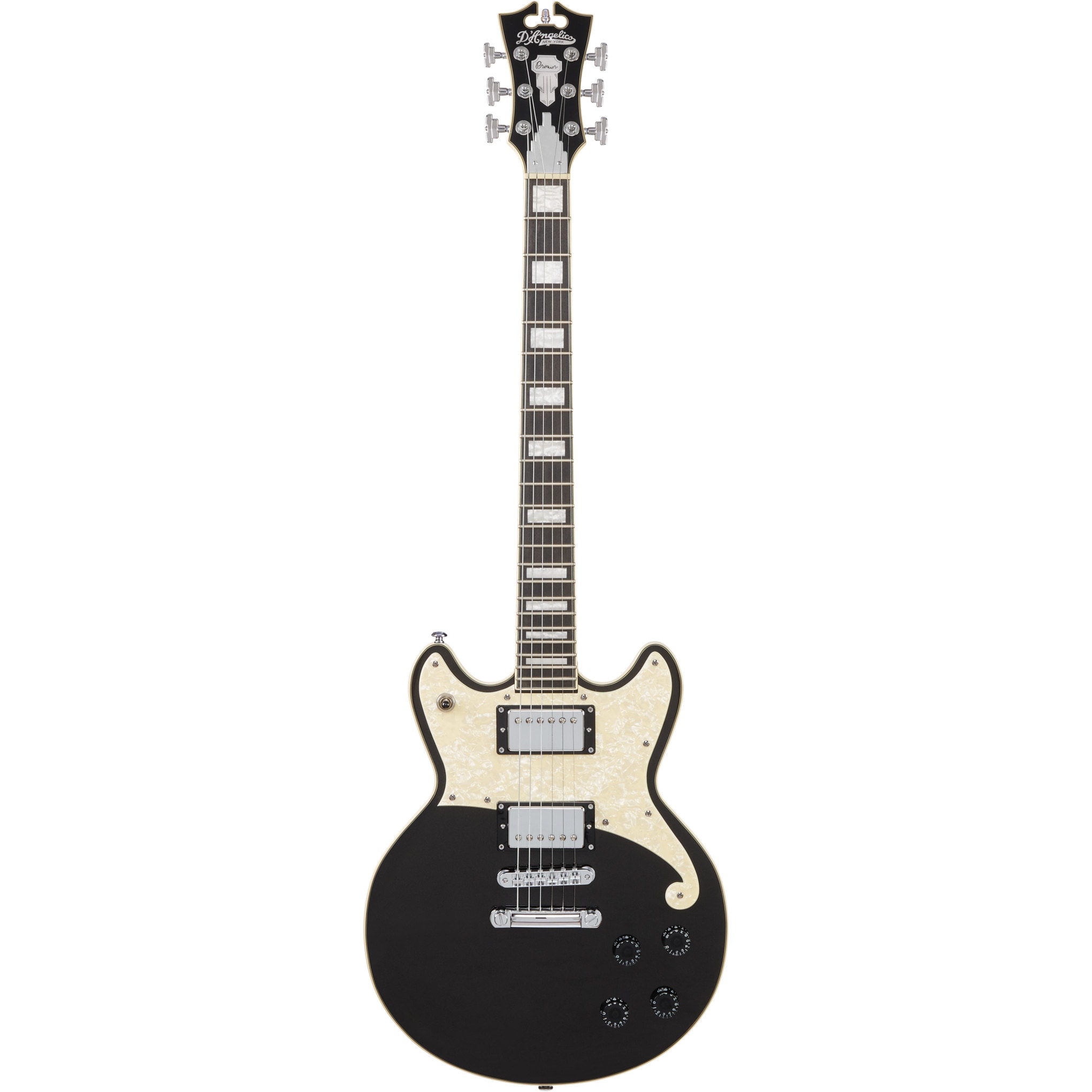 D'Angelico Premier Brighton Black Flake elektrische gitaar met gigbag