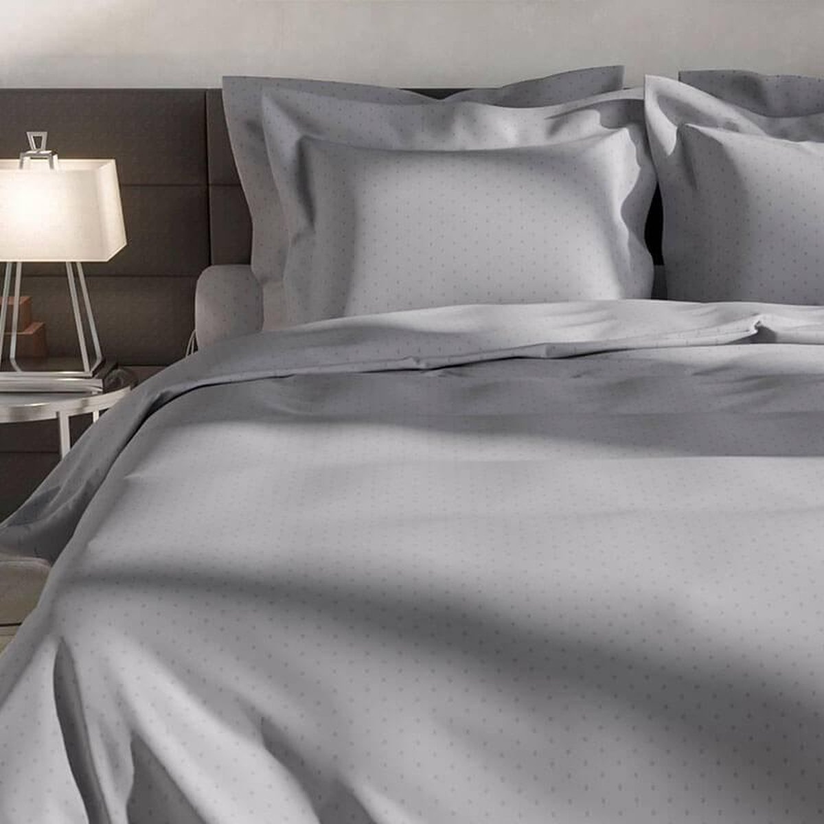 Heckett & Lane Dekbedovertrek Puntini - Zilver - 240x220 Cm - Grijs