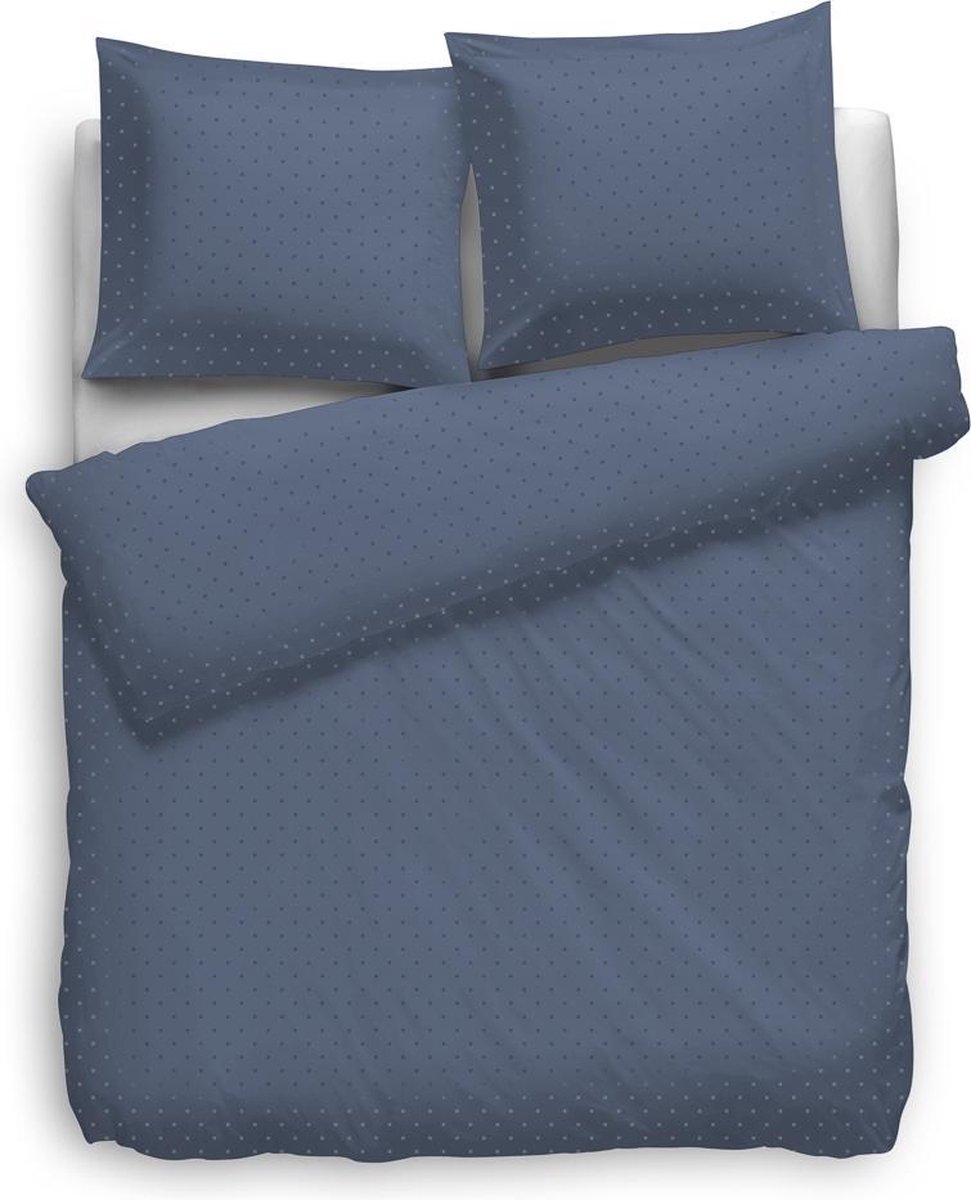 Heckett & Lane Dekbedovertrek Puntini - Staal - 240x220 Cm - Blauw