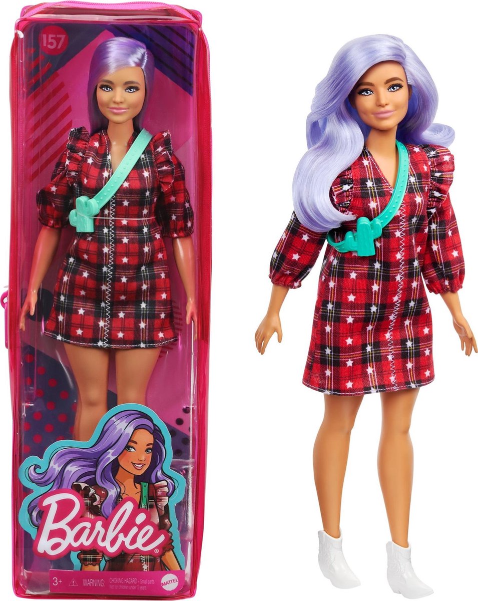 Mattel Barbie tienerpop Fashionistas meisjes 30 cm paars/rood
