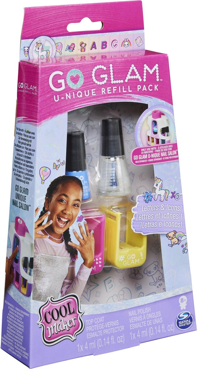 Spinmaster Cookai nagellakset navulling Go Glam U nique Nails blauw