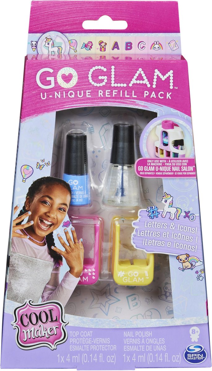 Spinmaster Cookai nagellakset navulling Go Glam U nique Nails blauw