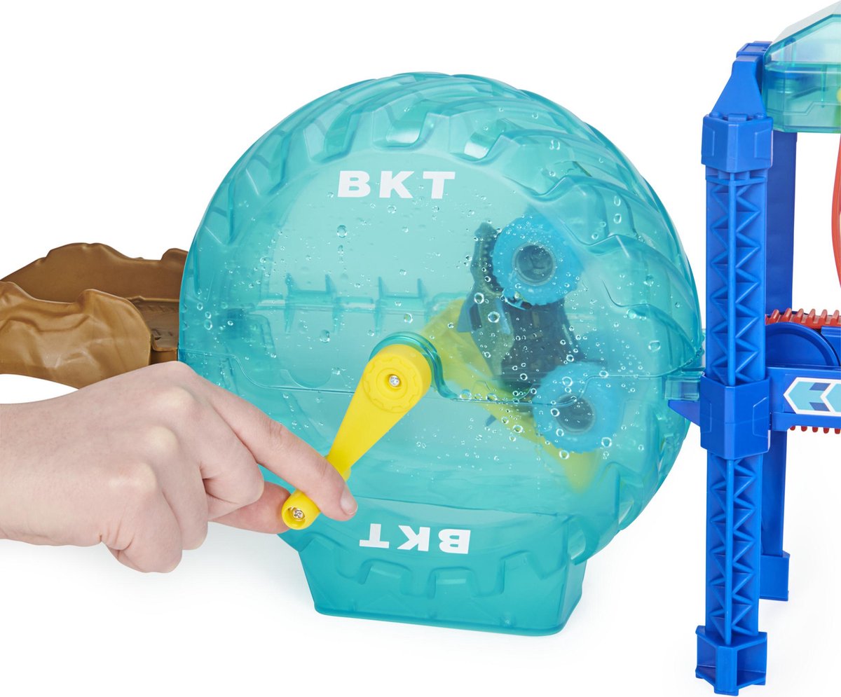 Spinmaster Monster Jam speelset Power Wash junior blauw schaal 1:64