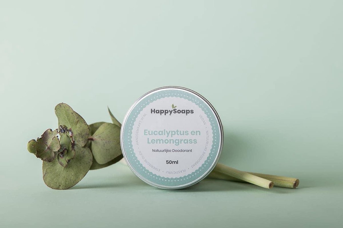 HappySoaps Happy Soaps Natuurlijke Deodorant - Eucalyptus En Lemongrass 50ml
