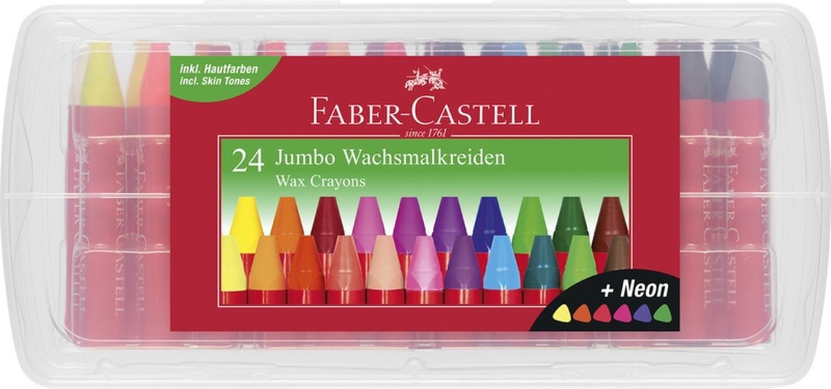 Faber Castell waskrijt Jumbo junior 8 cm wax 24 stuks