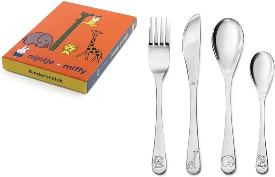 Zilverstad Nijntje Dierentuin Kinderbestek - 4-delig
