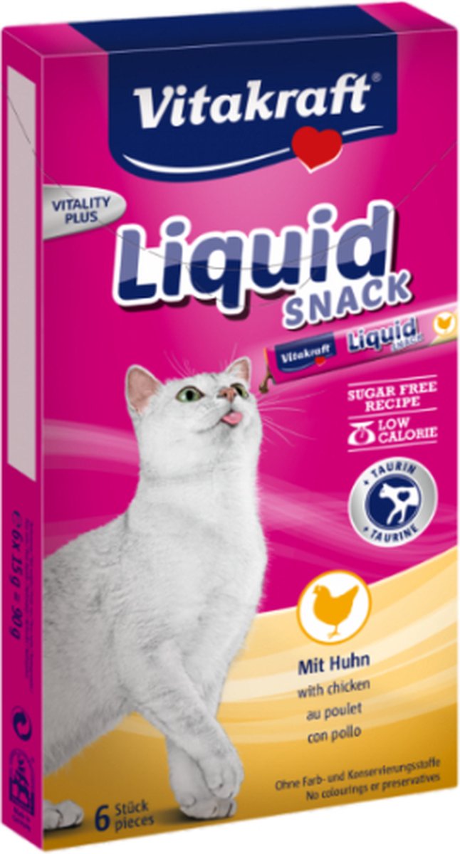 Vitakraft Cat Liquid Snack 6 stuks - Kattensnack - Kip