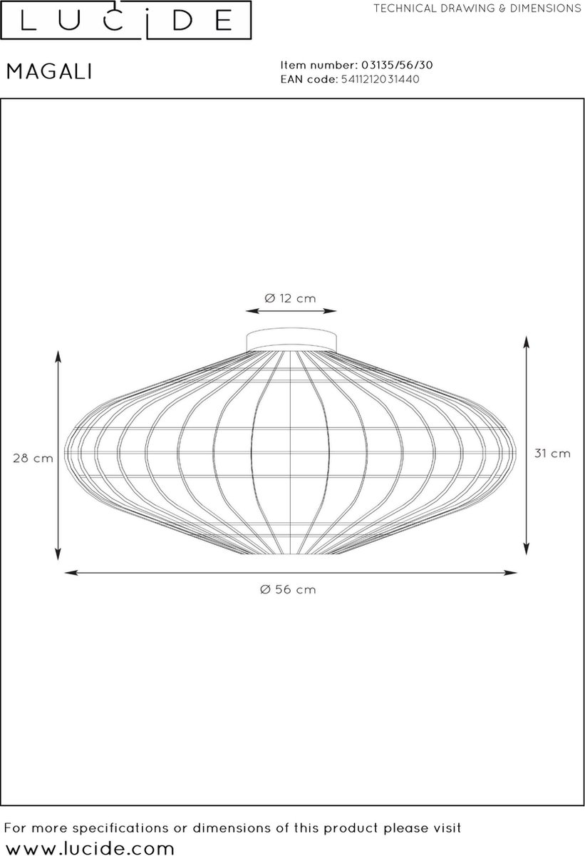 Lucide Magali Plafonnière - - Zwart