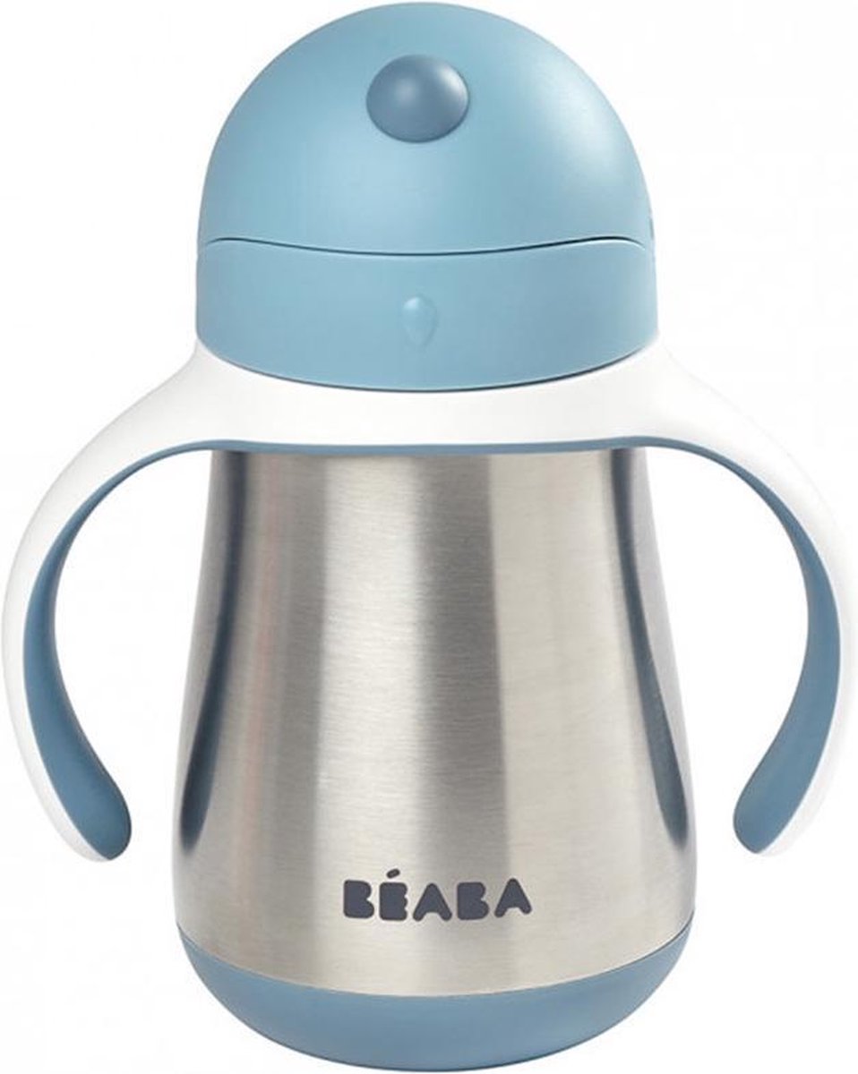 Beaba Rietjesbeker Béaba 8mnd+ RVS 913481 Windy Blue - Blauw