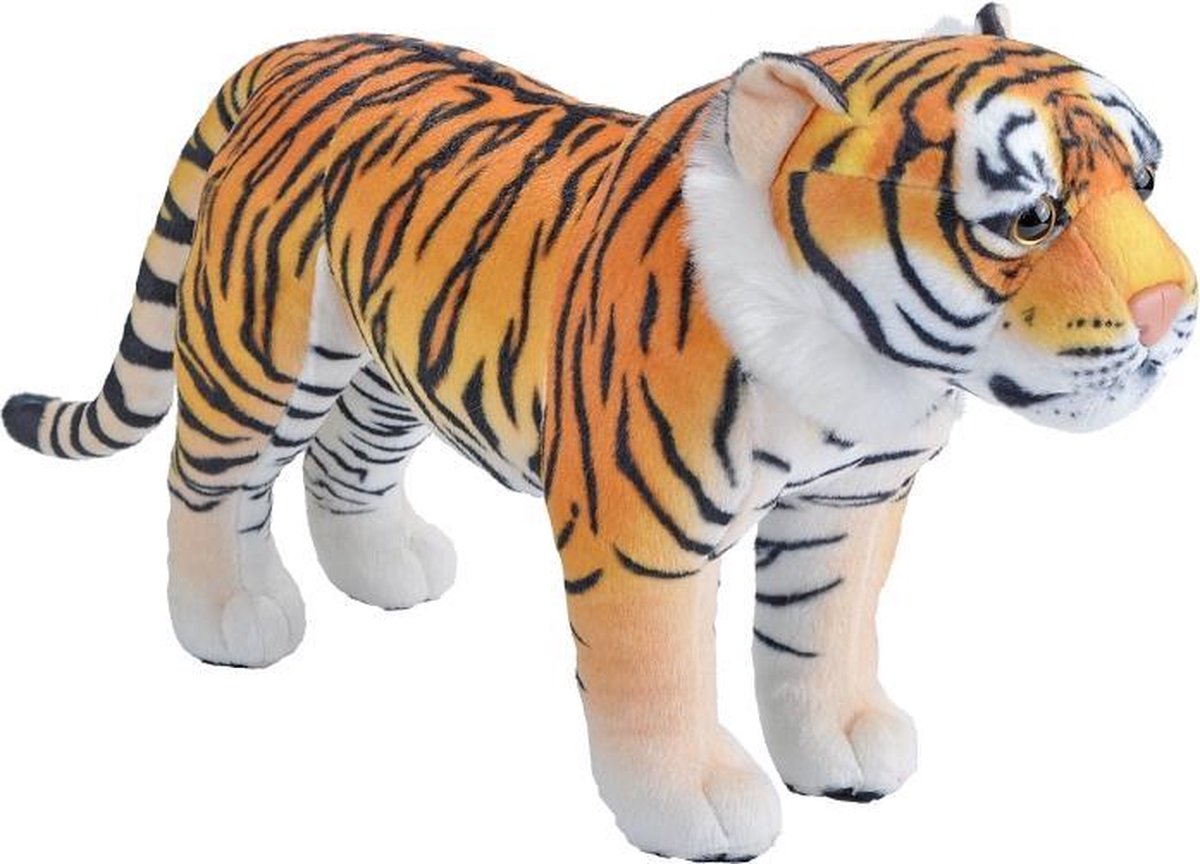 Wild Republic knuffeltijger junior 38 cm pluche/wit - Bruin