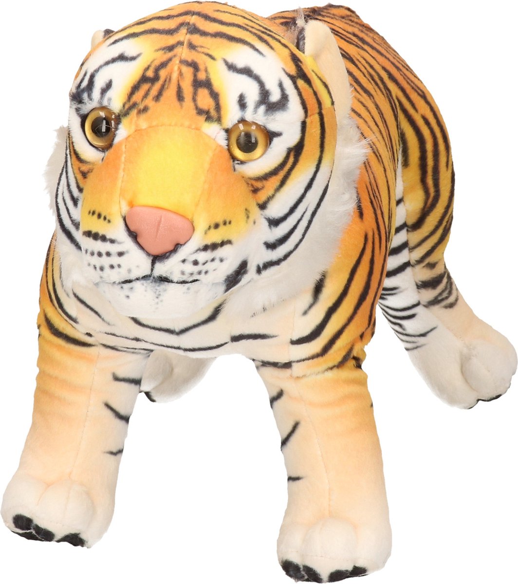 Wild Republic knuffeltijger junior 38 cm pluche/wit - Bruin