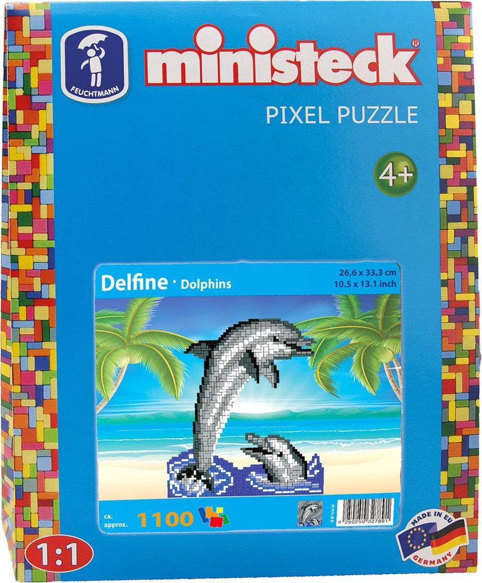 Ministeck dolfijnen 1100 delig - Blauw