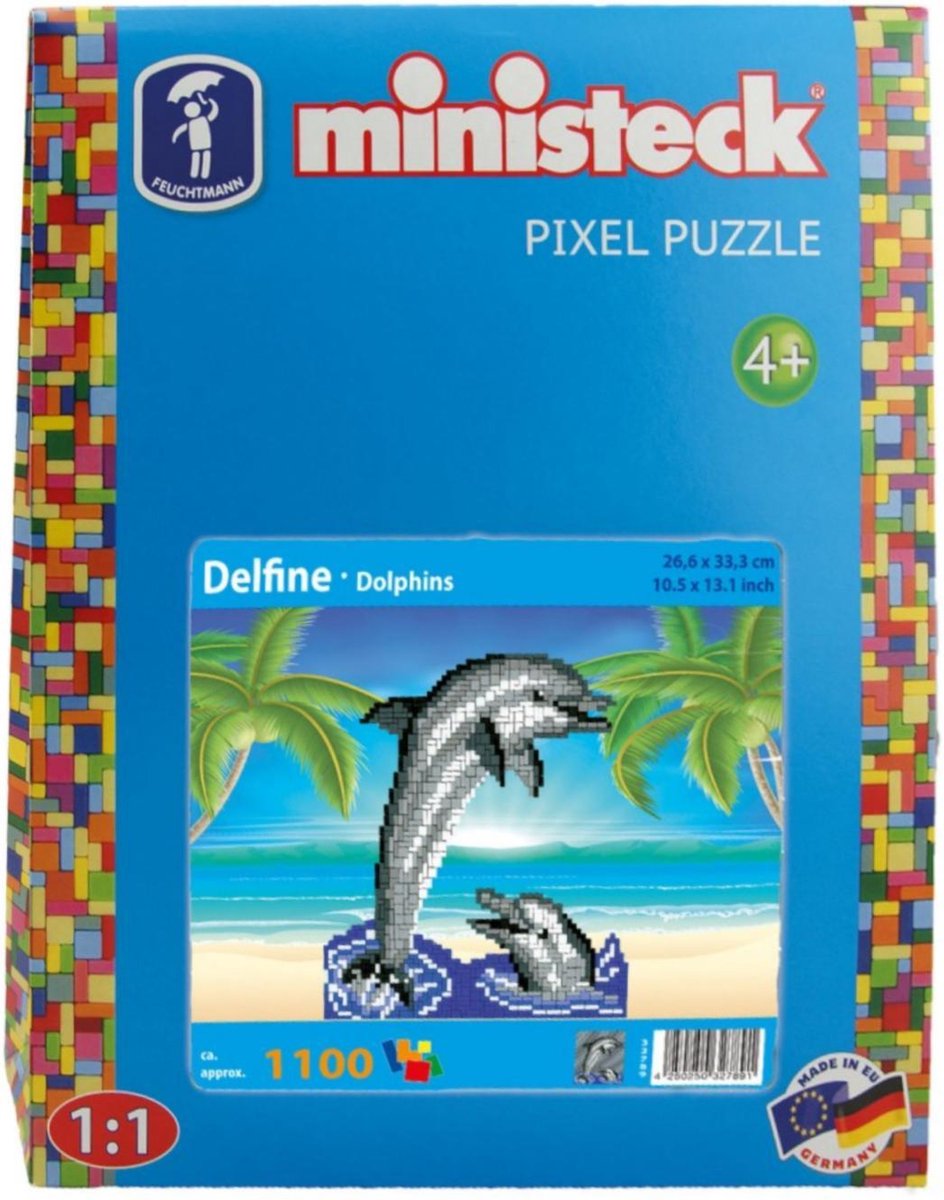 Ministeck dolfijnen 1100 delig - Blauw