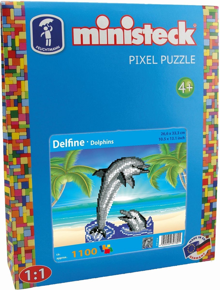 Ministeck dolfijnen 1100 delig - Blauw