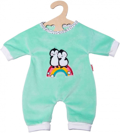 Heless poppenromper Pinguïn junior fluweel mt 28 35 cm - Blauw