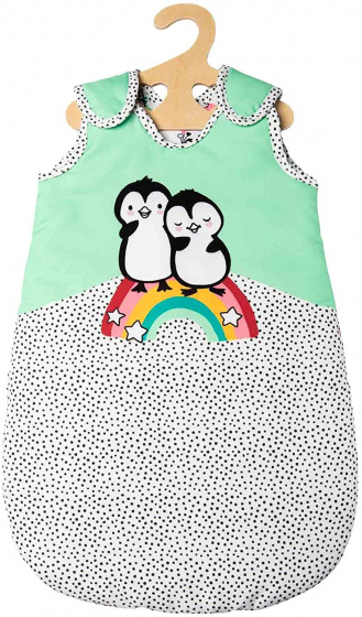 Heless poppenslaapzak Pinguïn fluweel/wit mt 28 35 cm - Groen