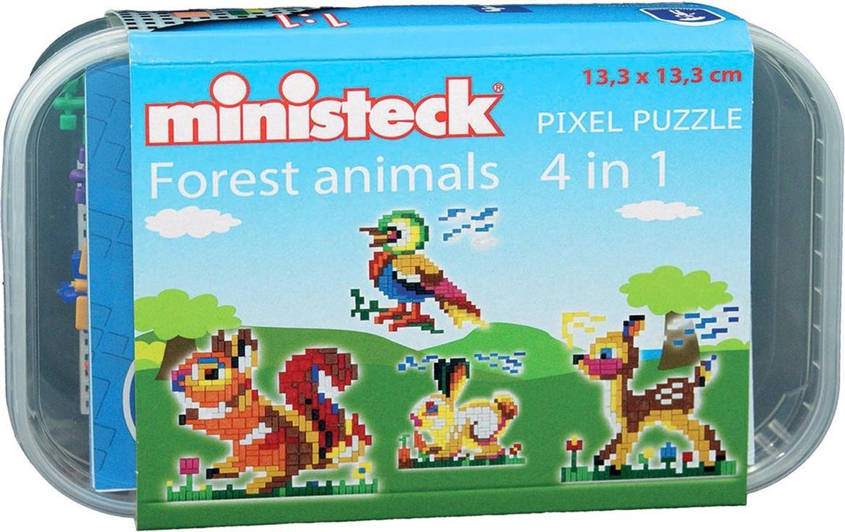 Ministeck bosdieren box 4 in 1 500 delig