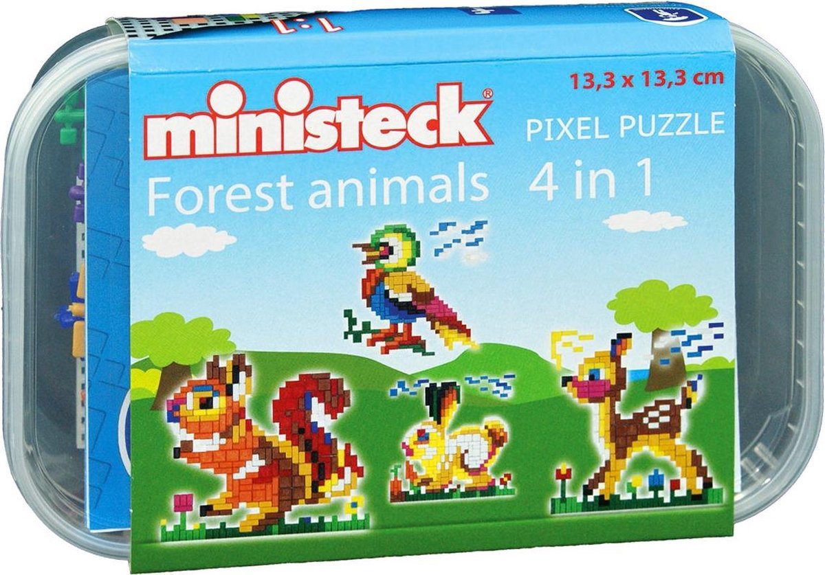 Ministeck bosdieren box 4 in 1 500 delig