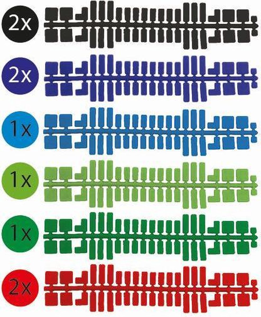 Ministeck uitbreidingsset kleurenstrips 9 delig 31663 - Blauw
