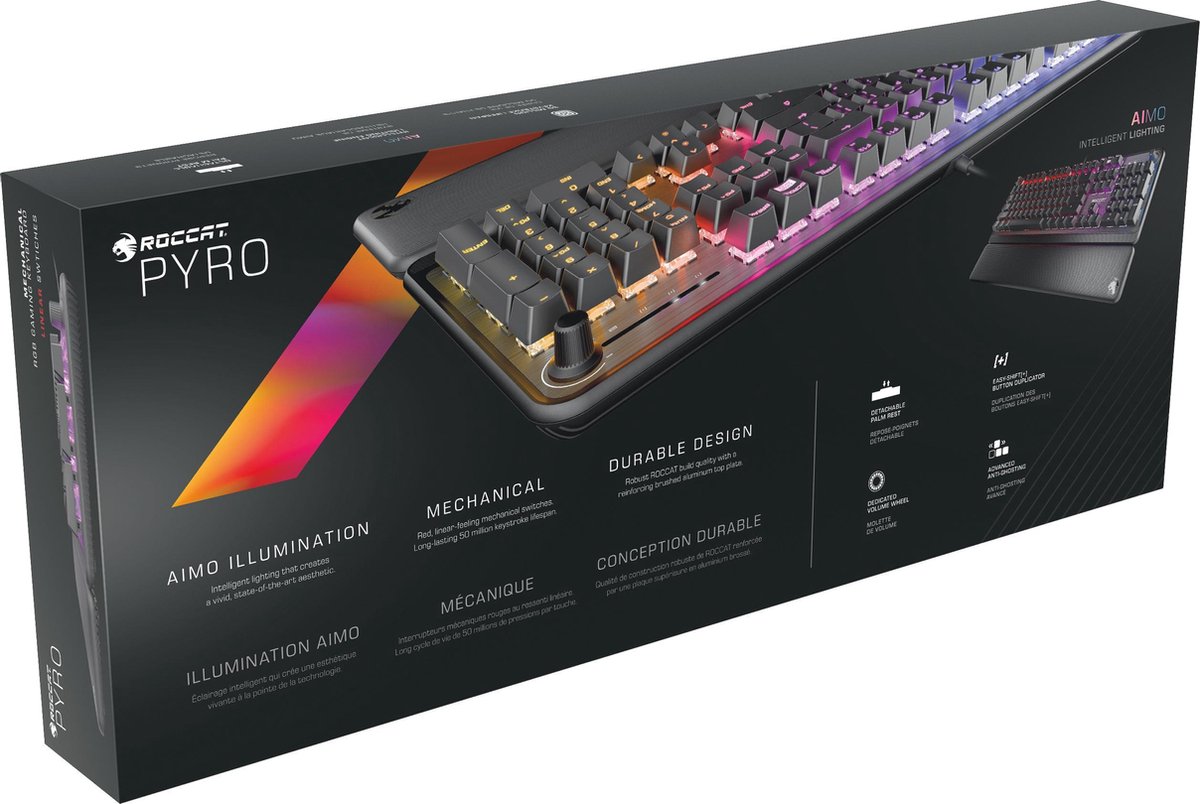 Roccat Pyro Mechanisch RGB Gaming Toetsenbord Qwerty