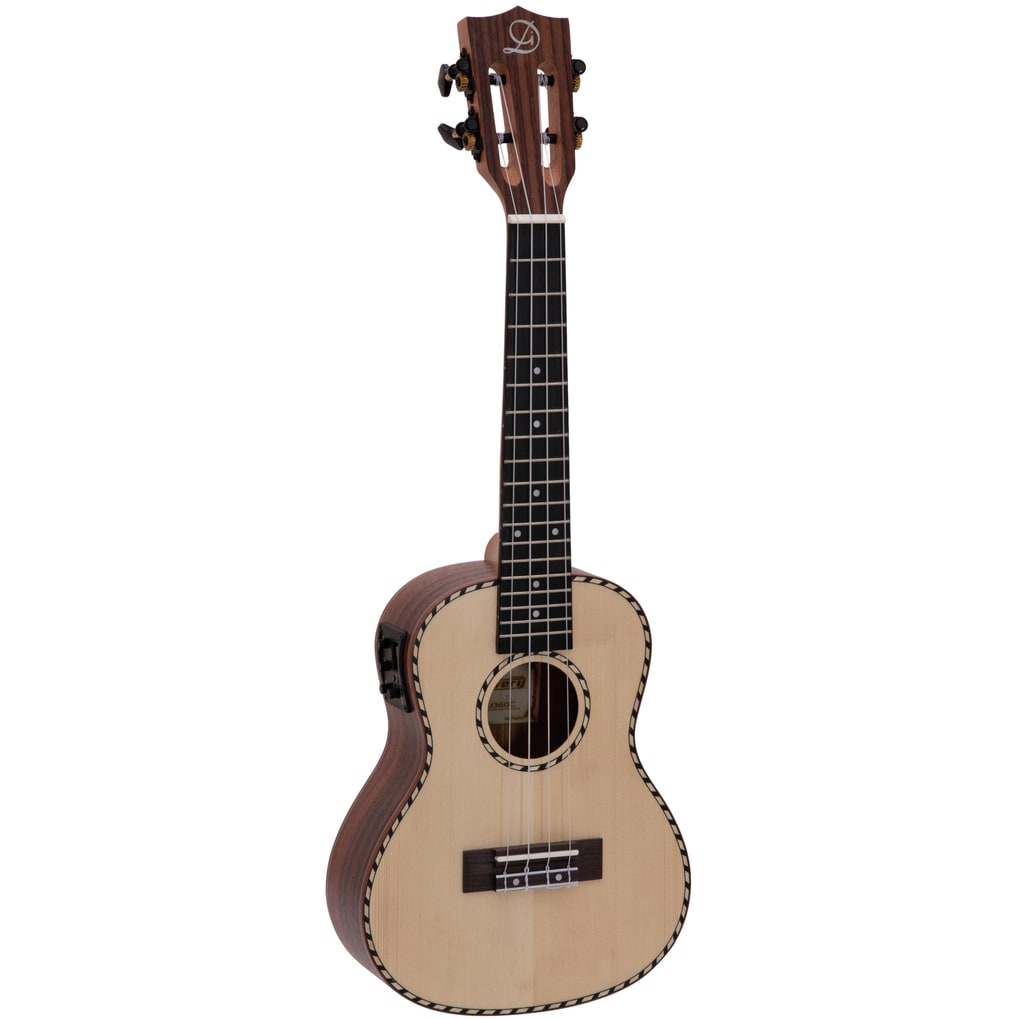 Dimavery UK-800 elektrische concert ukulele massief sparren