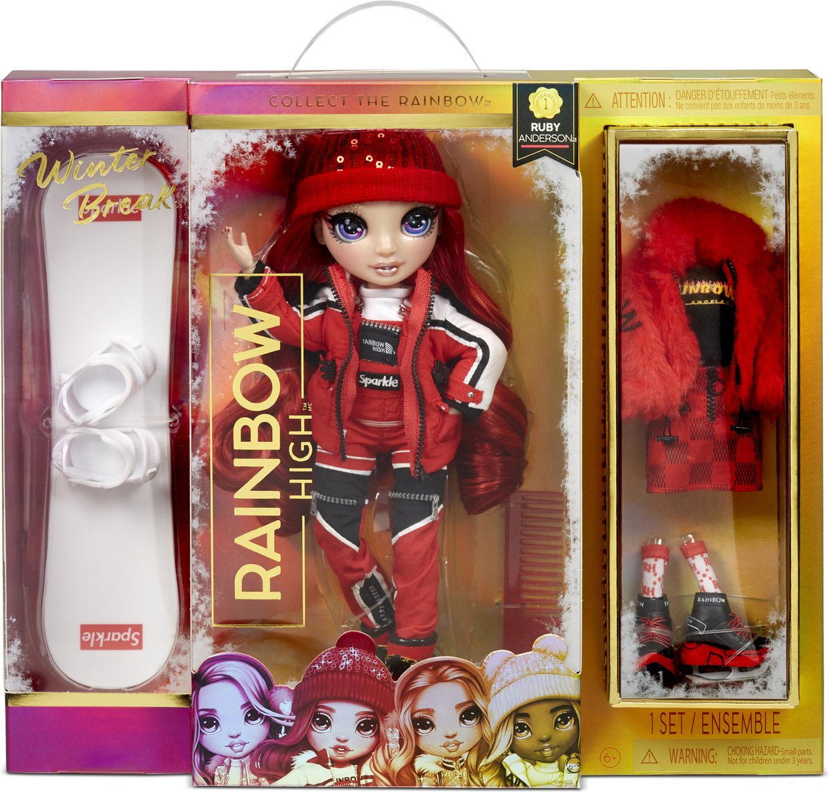 MGA Rainbow High Fashion Winter Break Doll- Ruby Anderson (Red)